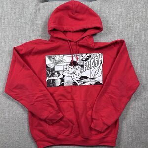 DC Originals The Flash Comic Strip Graphic Animation DC Comics Hoodie Sz S Red